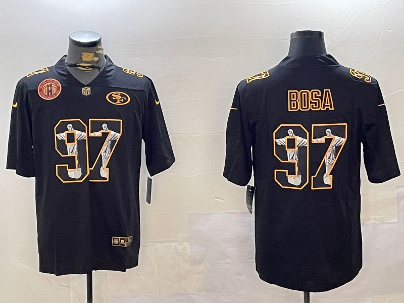 Men San Francisco 49ers 97 Bosa Black Fashion 2024 Nike Limited NFL Jersey style 11